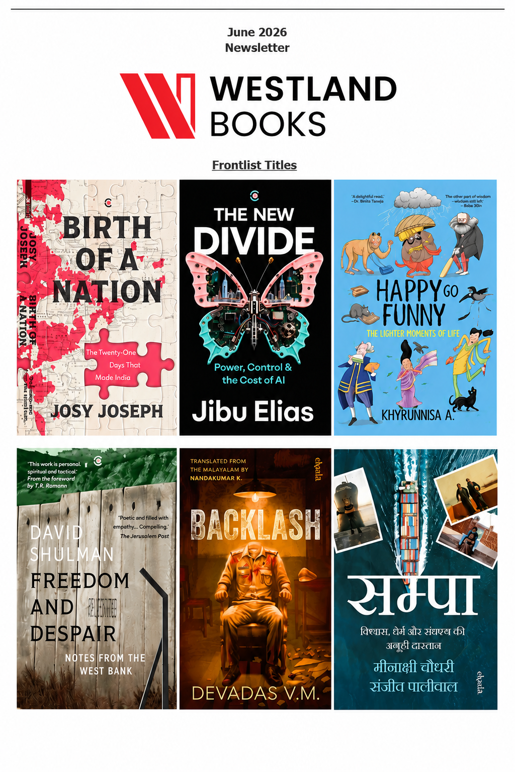 New Books Explore Nationhood, AI, Conflict, Humour and Human Resilience