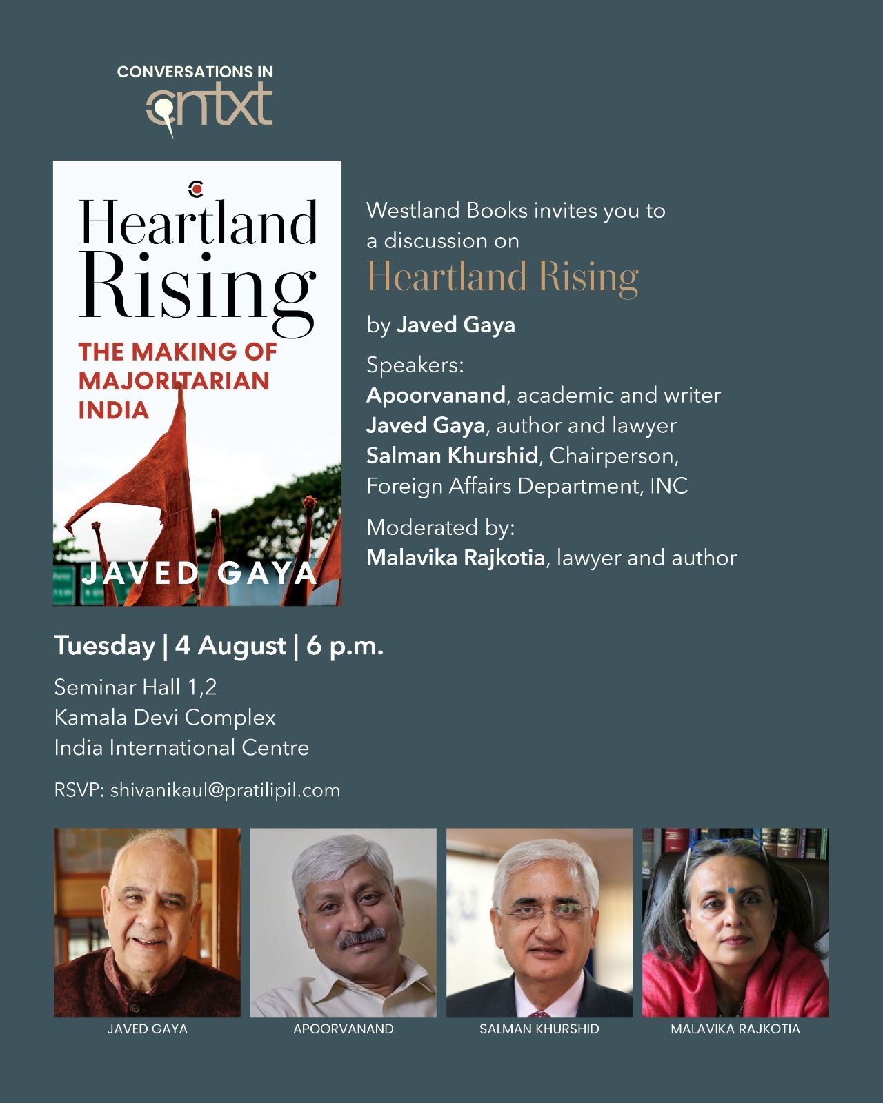 Westland Books to Launch Heartland Rising: The Making of Majoritarian India in New Delhi